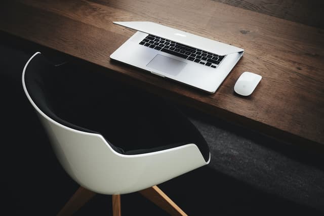 laptop on a desk