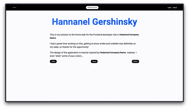 Home task homepage